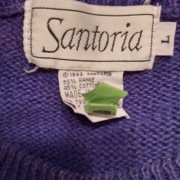 VINTAGE 80S GRANNY COTTAGE CORE PURPLE POP COLOR SWEATER AVANT NEW WAVE WINTER - Picture 4 of 4